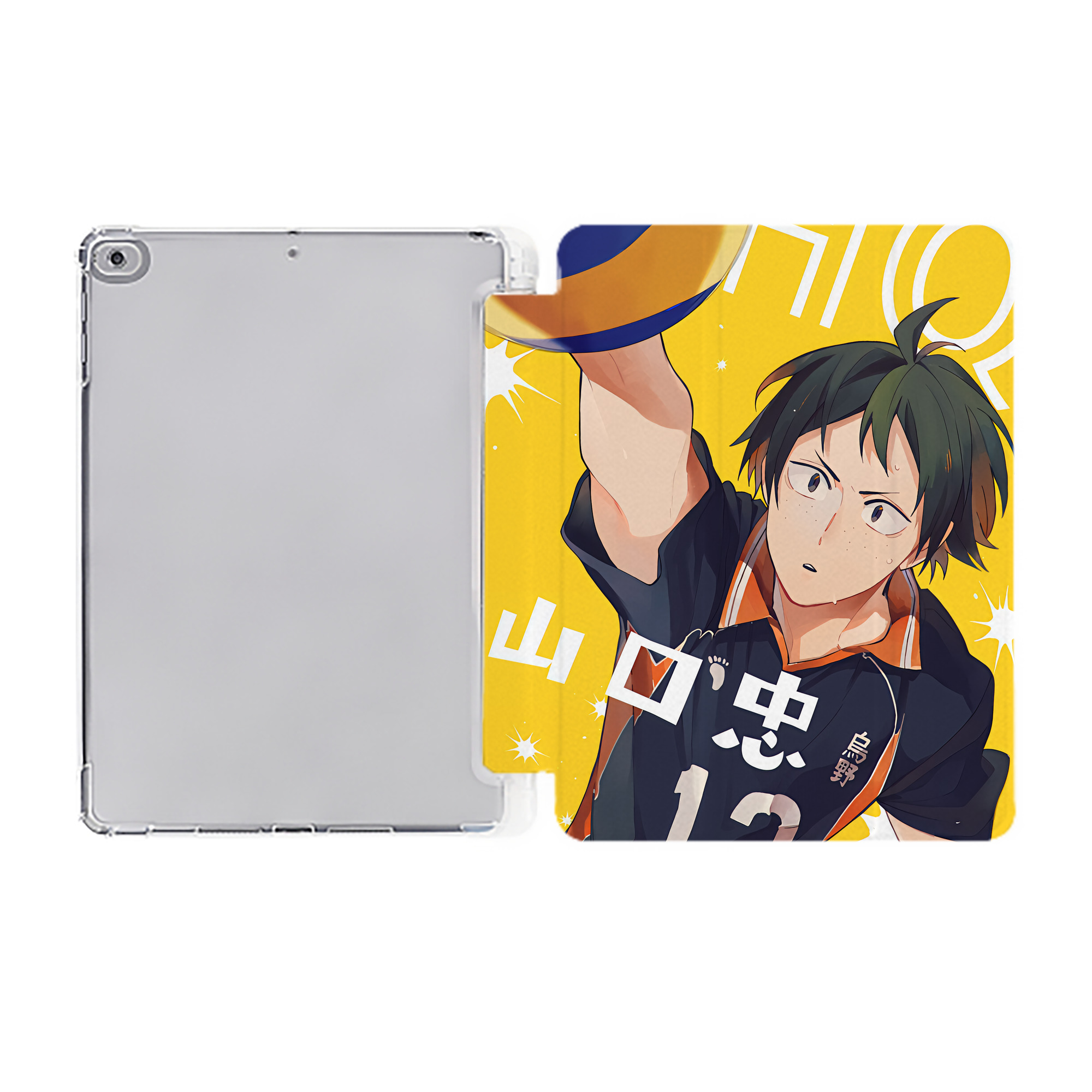 （画像用） ハイキュー!! Haikyu!! IPad ケース ペン収納付き 三つ折りスタンド PUレザー×シリコン 対応機種9.5/10.5/10.9インチ